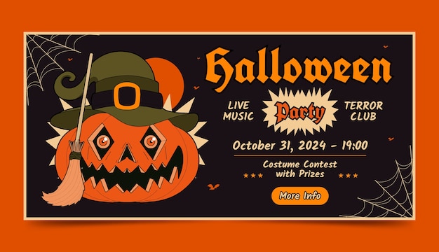 hand drawn halloween banner template