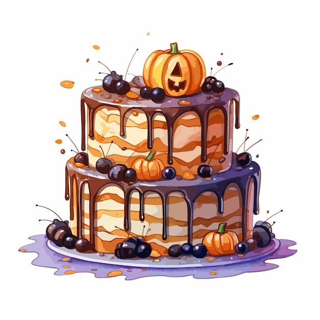 Вектор Ручно нарисованный тортик на хэллоуин.