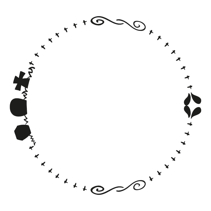 Vector hand drawn halloween frame template design