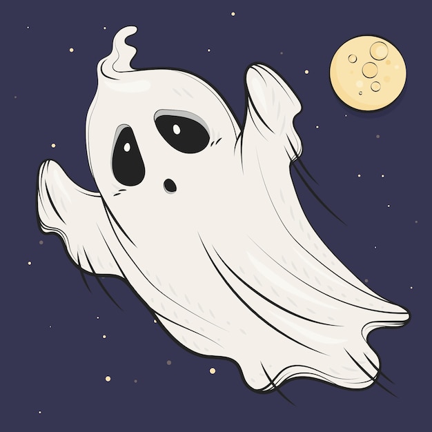 Hand drawn halloween ghost illustration