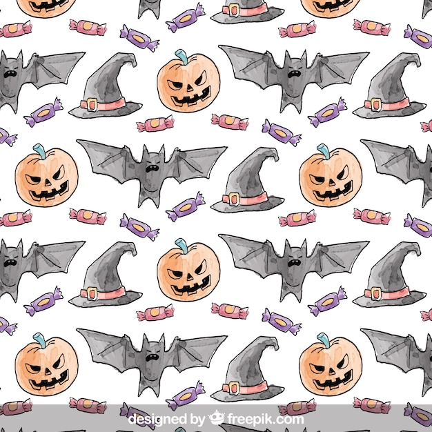 Hand drawn halloween pattern