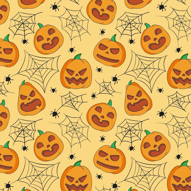 Vector hand drawn halloween pattern