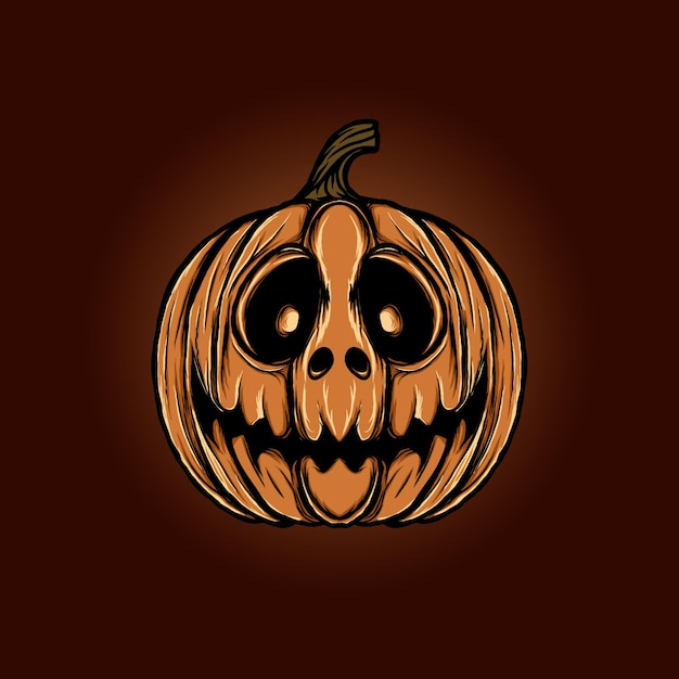 Hand drawn halloween pumpkin illustration