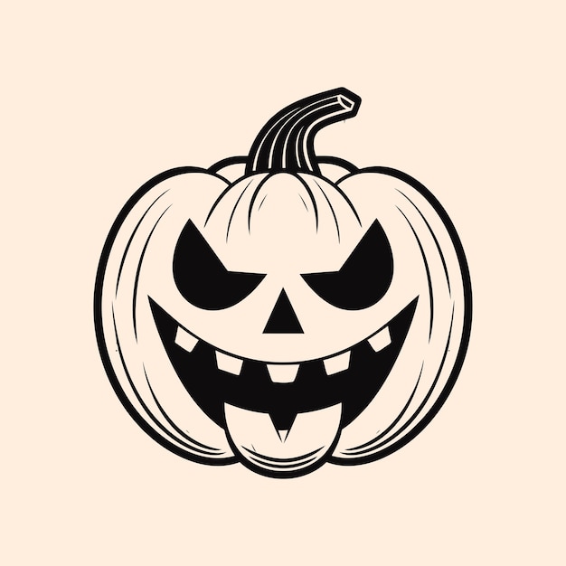 Vettore silhouette di zucca di halloween disegnata a mano