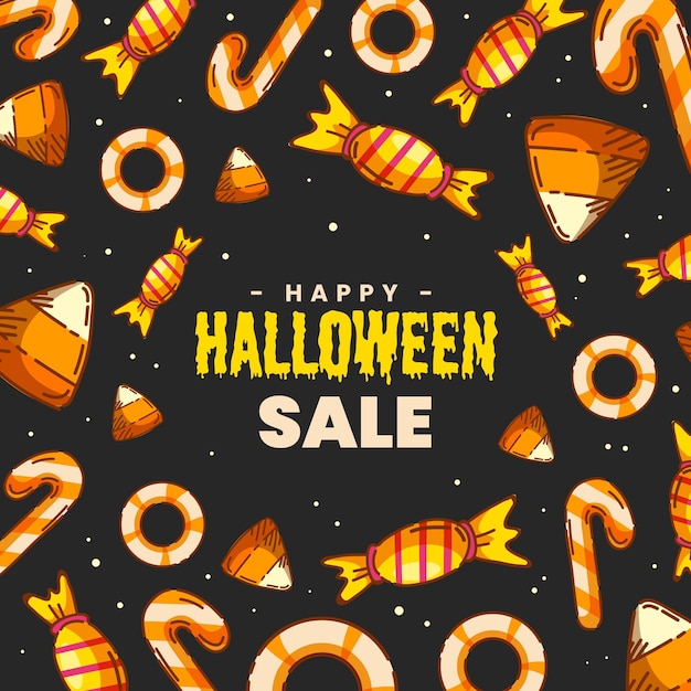 Hand drawn halloween sale concept