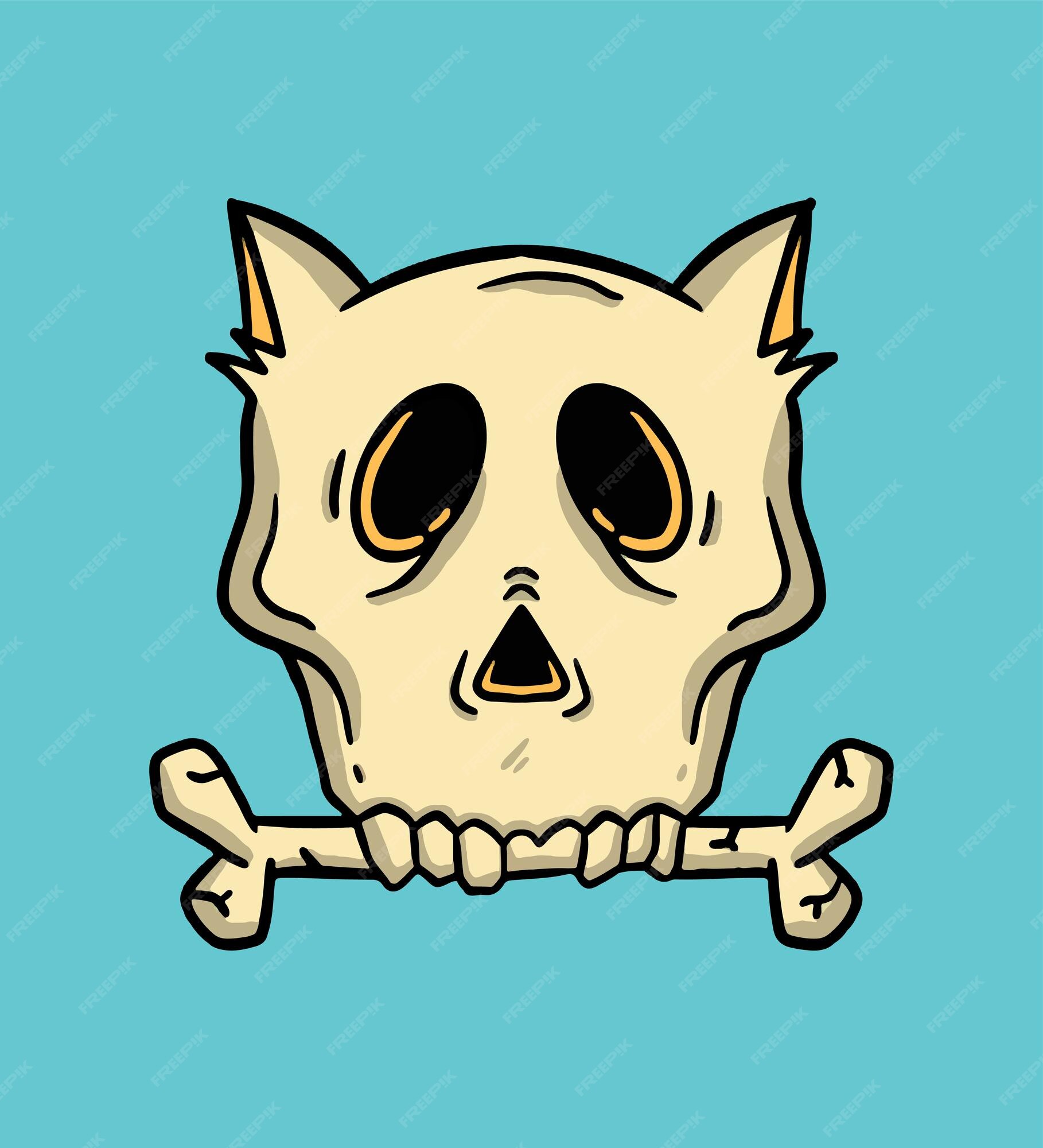 Premium Vector | Hand drawn halloween skull dog doodle