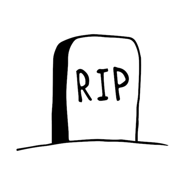 Hand drawn halloween tombstone Vector old gravestone Outline