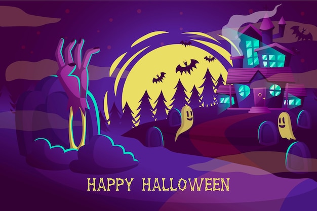 Hand drawn halloween wallpaper