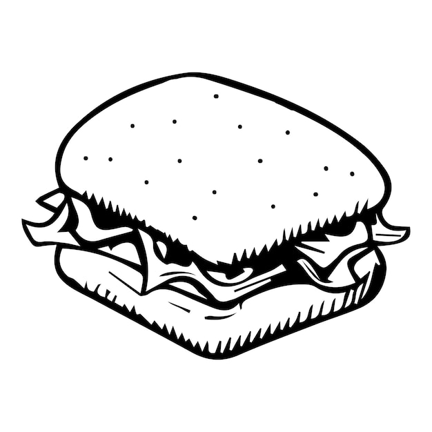 Vector hand drawn hamburger in doodle style