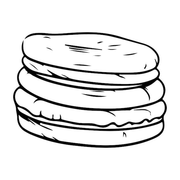 Hamburger disegnato a mano in stile doodle