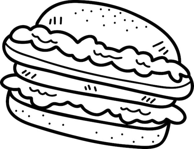 Vector hand drawn hamburger illustration