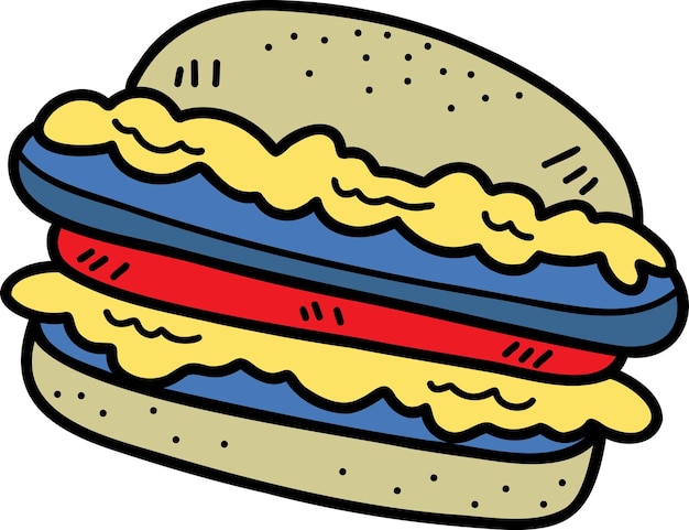 рисованной гамбургер Иллюстрация