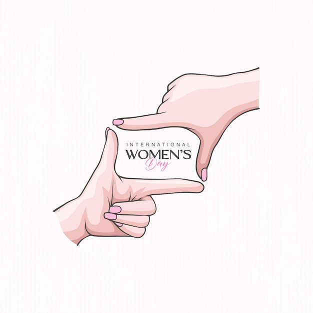 Vector hand drawn hand design for women's day