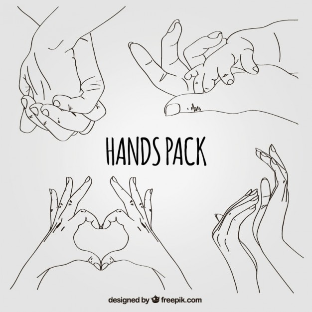 Vector hand drawn hands pack