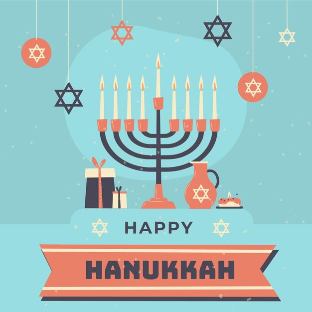 Hand drawn hanukkah concept