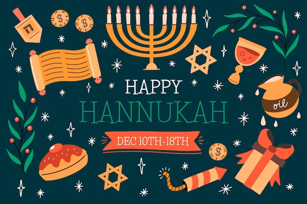 Concetto di hanukkah disegnato a mano