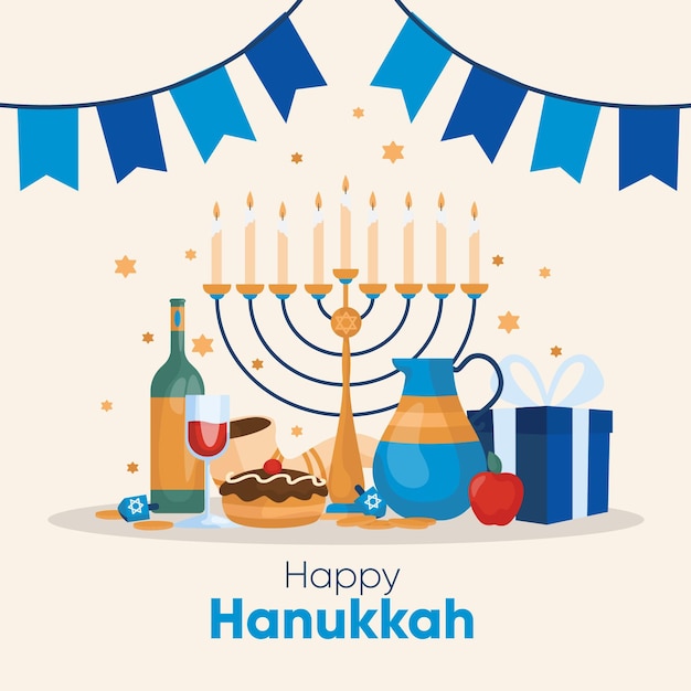 Concetto di hanukkah disegnato a mano