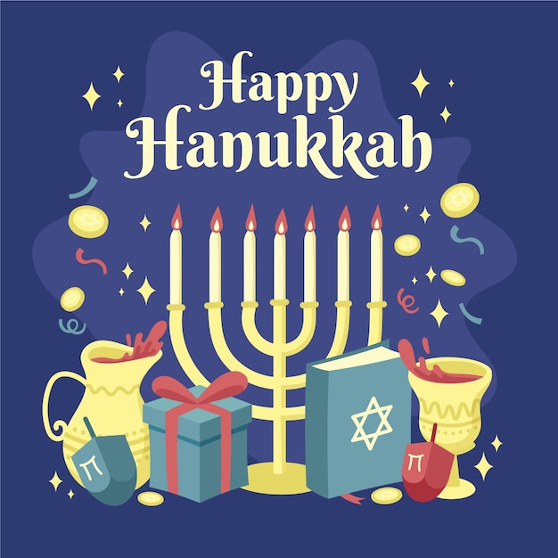 Concetto di hanukkah disegnato a mano