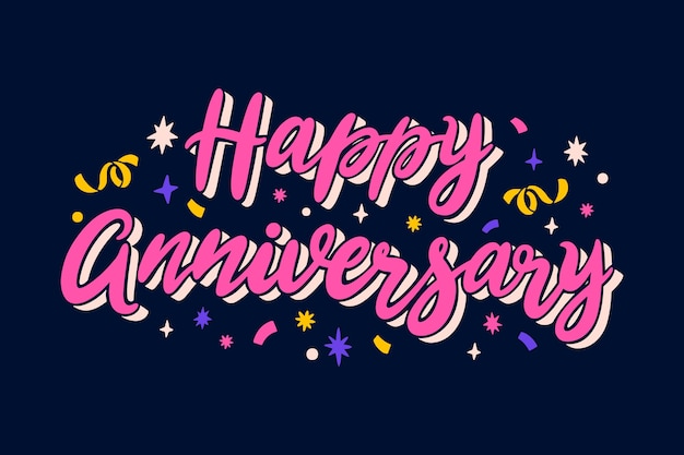 Vector hand drawn happy anniversary background