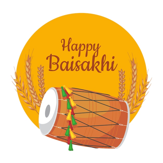 Hand-drawn happy baisakhi