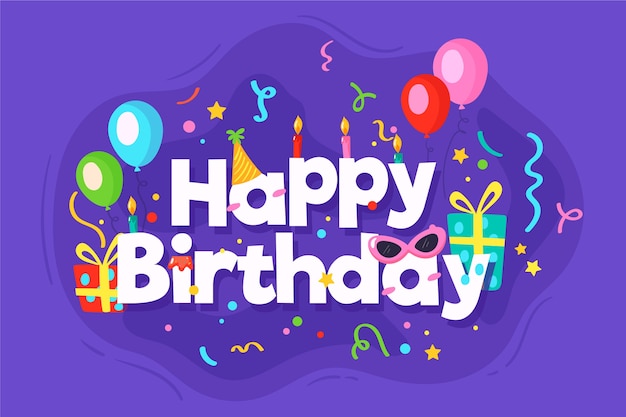 Vector hand drawn happy birthday background