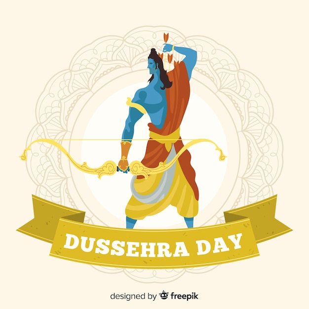 손으로 그린 행복 Dussehra 배경