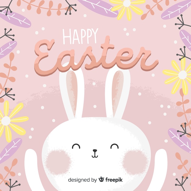 Hand drawn happy easter day background