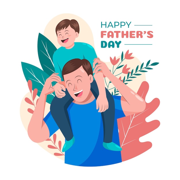 Hand drawn happy father's day illustration