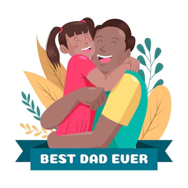 Vector hand drawn happy father's day illustration