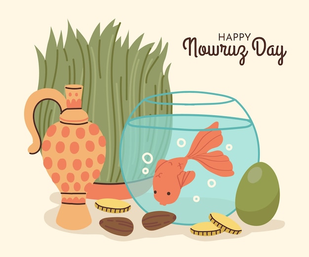 Vector hand drawn happy nowruz