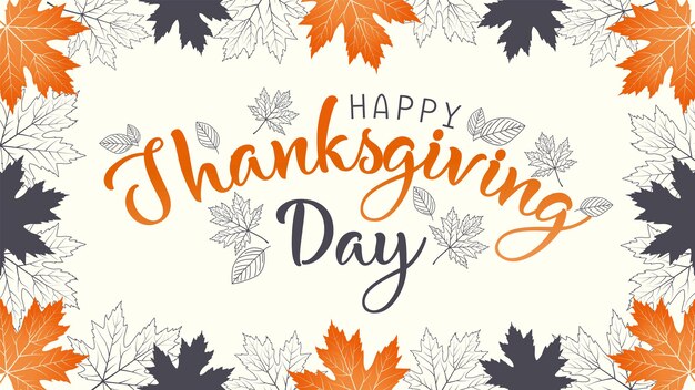 Hand Drawn Happy Thanksgiving Day Background Vector Illustration