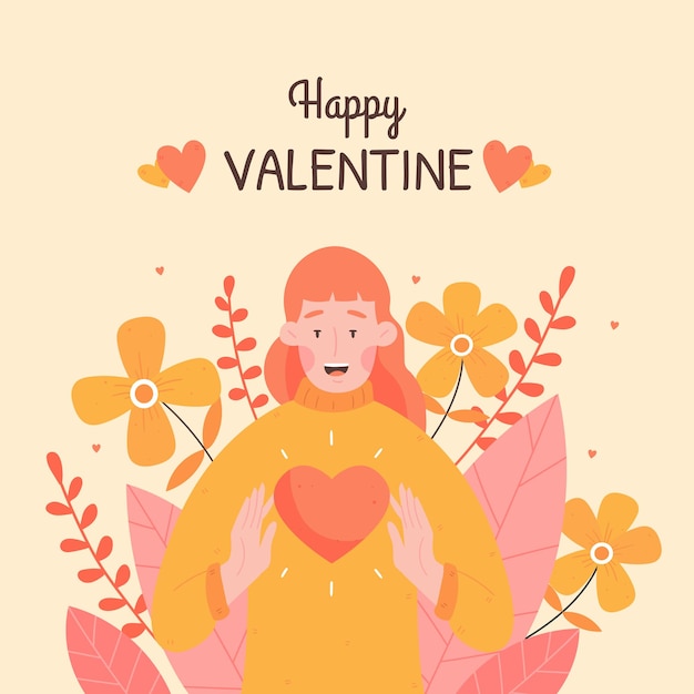 Hand Drawn Happy Valentine Day Instagram Post