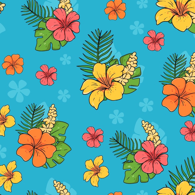 Vector hand drawn hawaii pattern