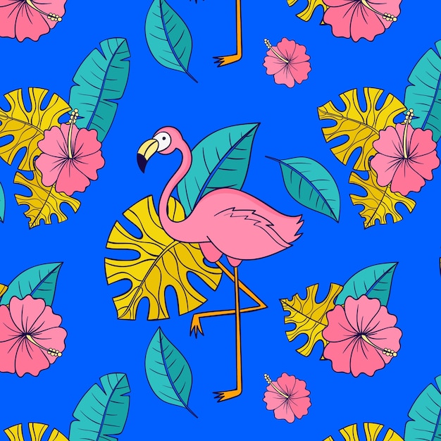 Vector hand drawn hawaiian shirt pattern illustration