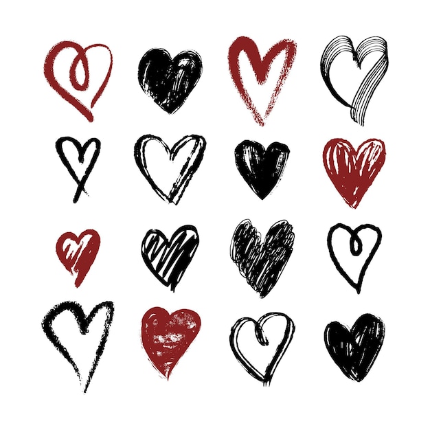 Hand drawn heart collection