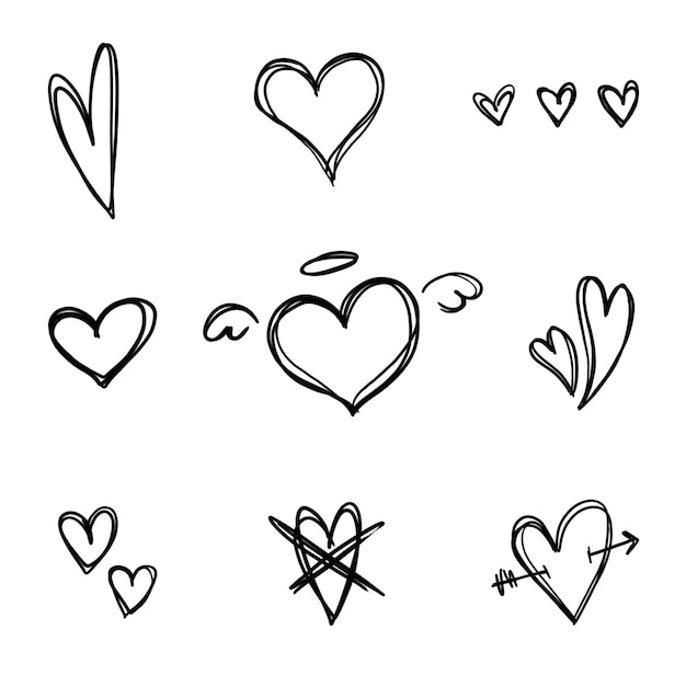 Hand Drawn Heart Doodles
