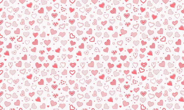 Icone di amore cuore disegnato a mano, scarabocchi e illustrazioni per san valentino e sfondo di nozze