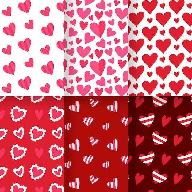 Hand drawn heart pattern pack