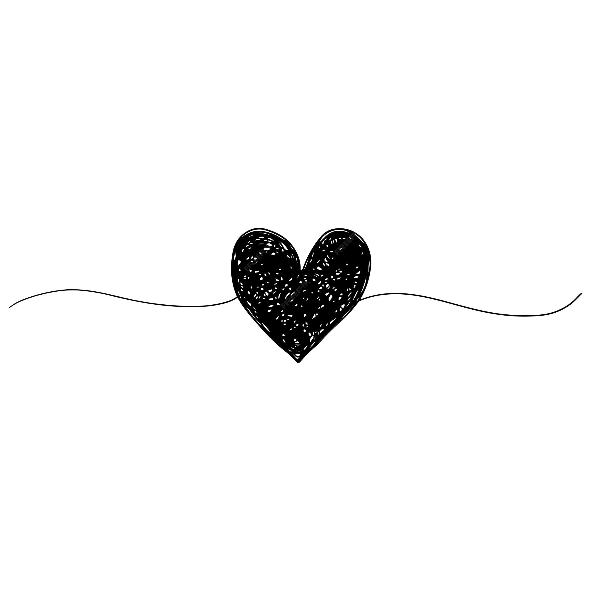 Premium Vector | Hand drawn heart with thin line, divider shape, tangled  grungy round scribble isolated on white  illustration