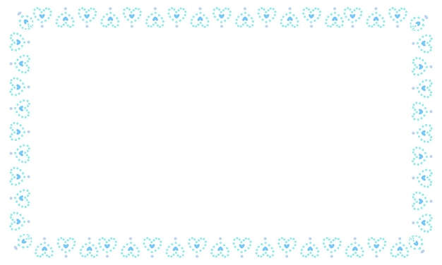 白い背景に手で描かれたハートの境界とフレーム