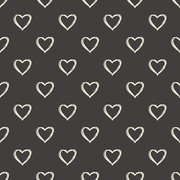 Hand drawn hearts pattern. valentines day background for holiday template. creative and luxury style illustration