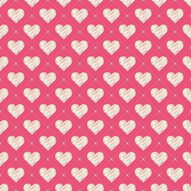 Hand drawn hearts pattern. Valentines day background for holiday template. Creative and luxury style illustration