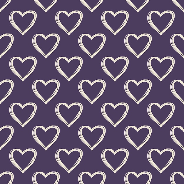 Hand drawn hearts pattern. Valentines day background for holiday template. Creative and luxury style illustration