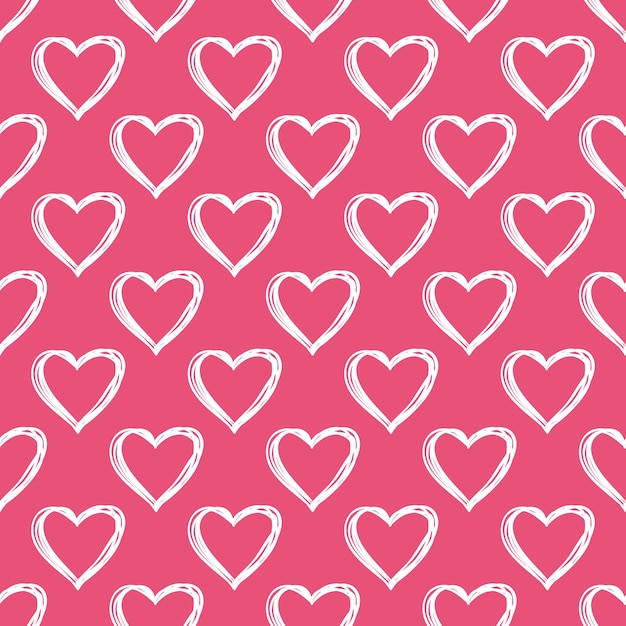 Hand drawn hearts pattern. Valentines day background for holiday template. Creative and luxury style illustration