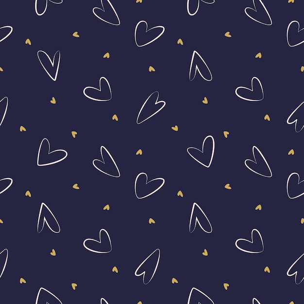 Hand Drawn Hearts Seamless Pattern. Repeating texture for background, wrapping paper, textile, fabric, Wedding and ValentineÃÂ¢ÃÂÃÂs day greeting and invitation cards design and decoration