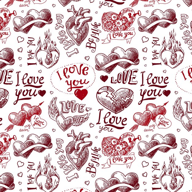 Hand drawn hearts