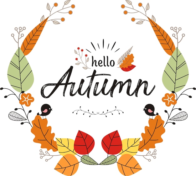 Hand drawn of hello autumn