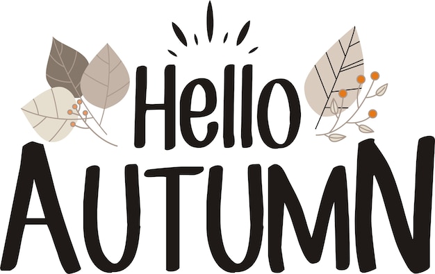 Hand drawn of Hello Autumn