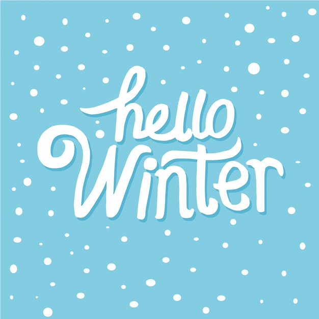 Hand drawn Hello Winter word