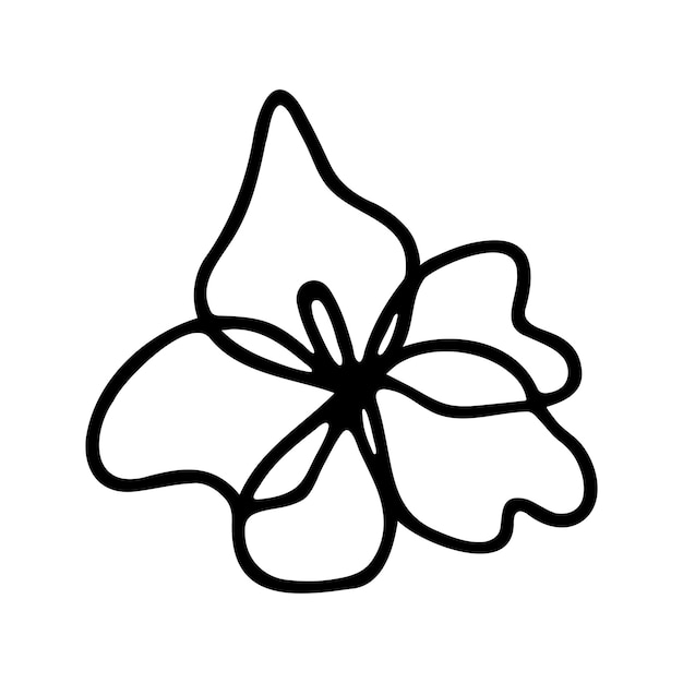 手描きのハーブの花のクリップアート一行落書きベクトル